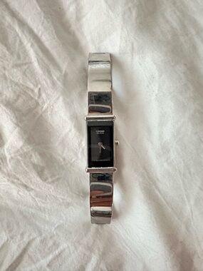 Citizen Silver Bracelet Watch with Black Rectangular Face - Women’s